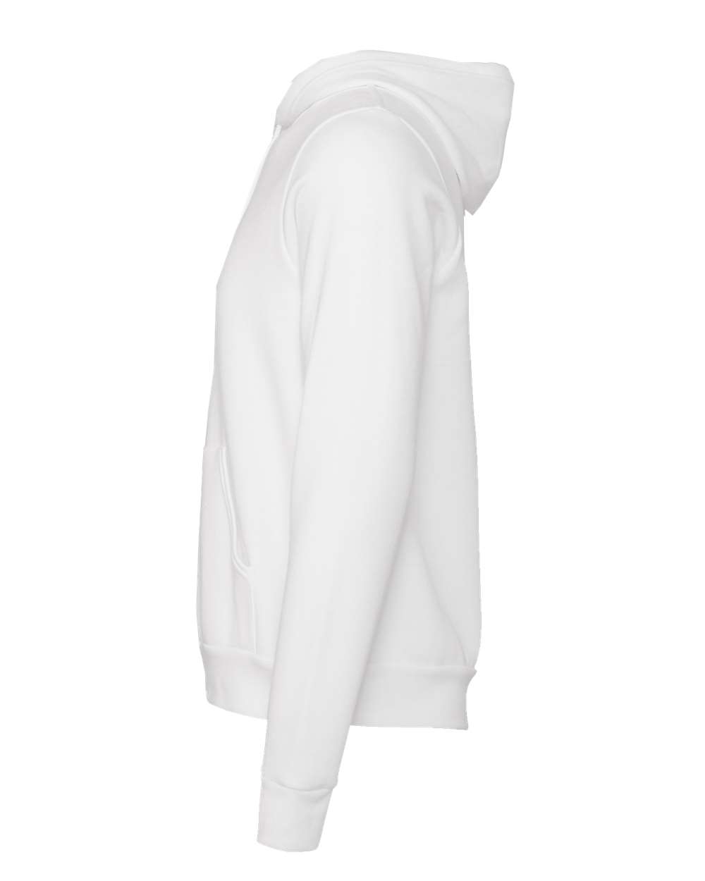 Left View of DTG White Sponge Fleece Hoodie - 3719