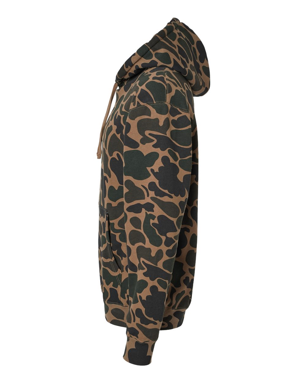 Left View of Duck Camo Heavyweight Hooded Sweatshirt - IND4000
