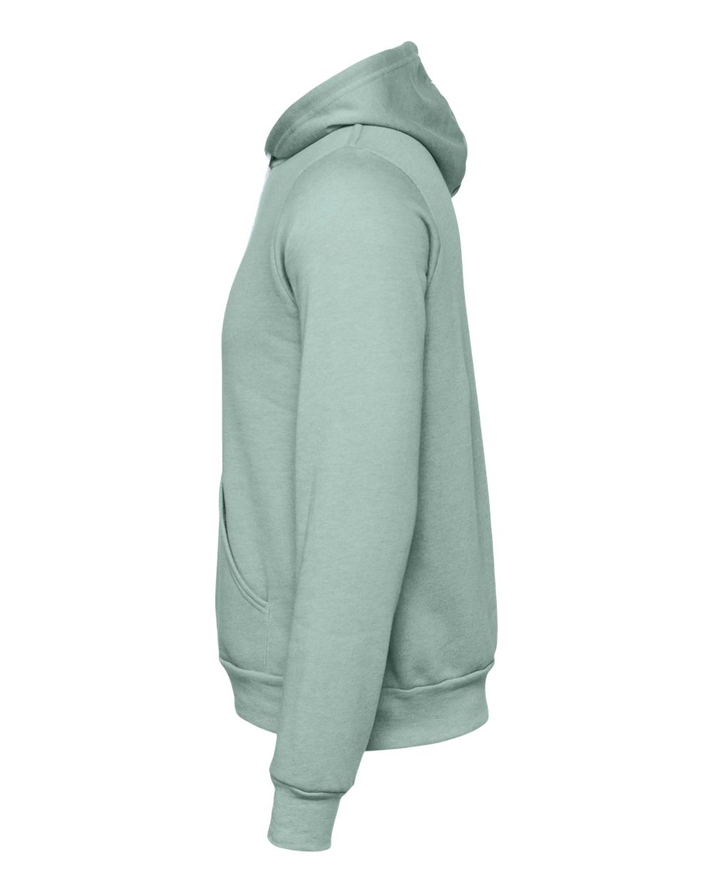 Left View of Dusty Blue Sponge Fleece Hoodie - 3719