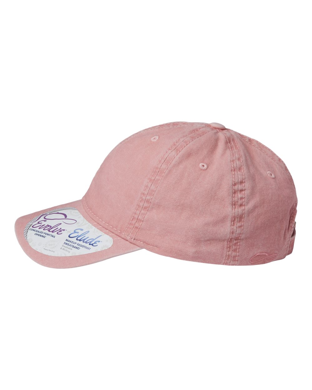 Left View of Dusty Pink/ Floral Women's Pigment-Dyed with Fashion Undervisor Cap - CASSIE