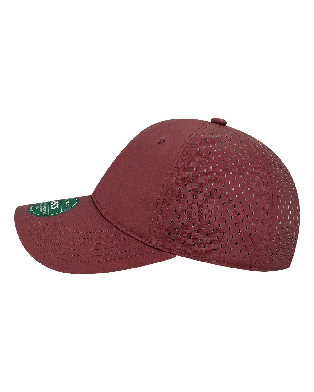 Left View of Eco Maroon Reclaim Sport Mesh Cap - RECS