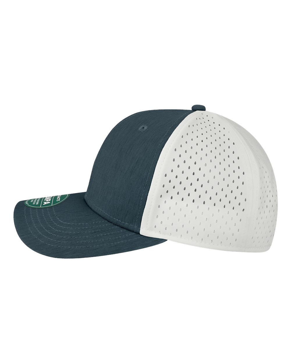 Left View of Eco Navy/ White Reclaim Mid-Pro Adjustable Cap - REMPA