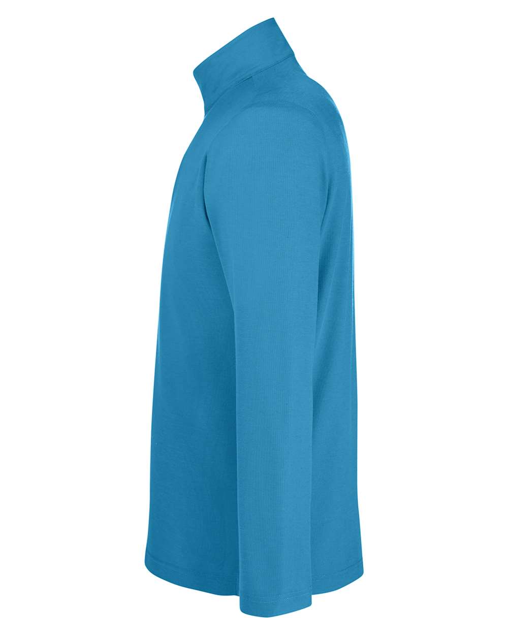 Left View of Electric Blue Men's Fusion ChromaSoft™ Pique Quarter-Zip Pullover - CE405