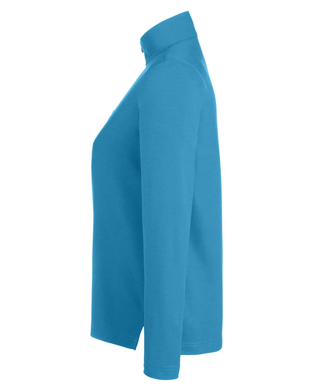 Left View of Electric Blue Women's Fusion ChromaSoft™ Pique Quarter-Zip Pullover - CE405W