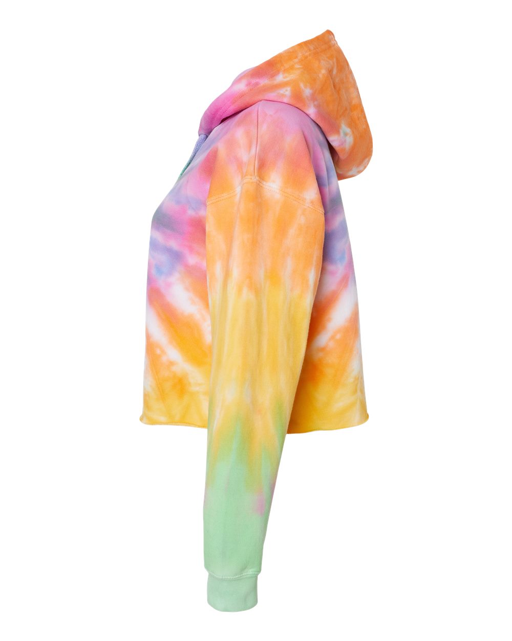 Left View of Eternity Women's Tie-Dyed Crop Hooded Sweatshirt - 8333