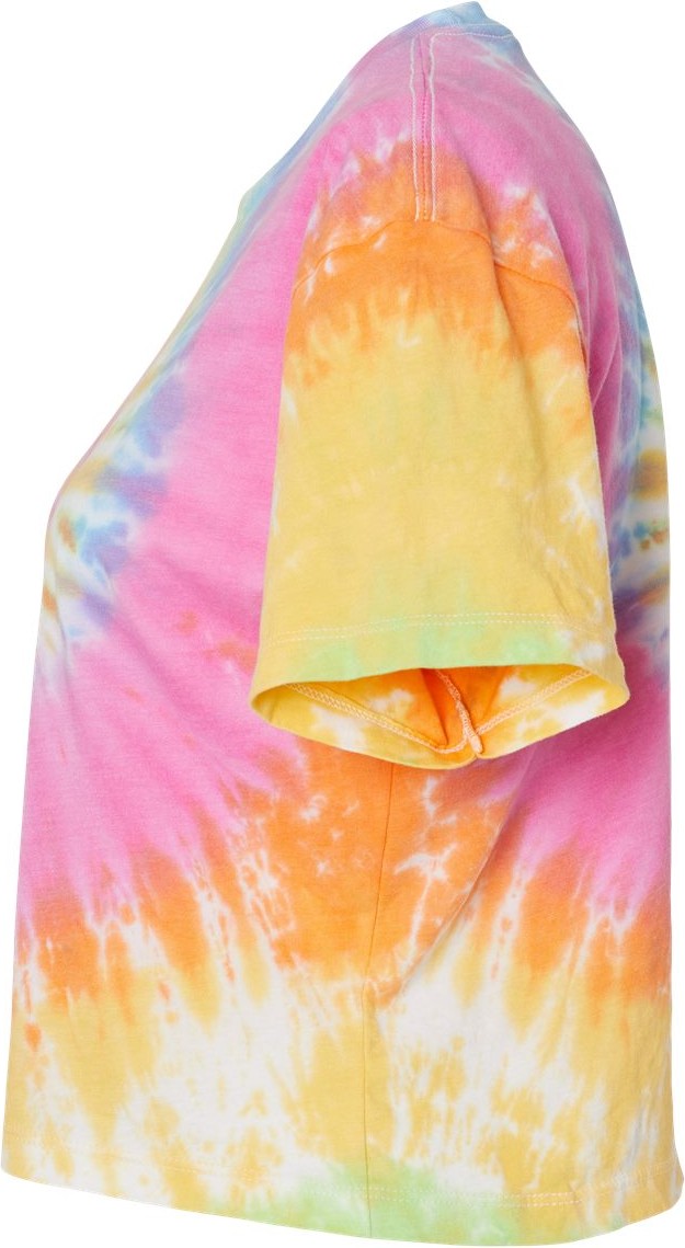 Left View of Eternity Women's Tie-Dyed Crop T-Shirt - 1050