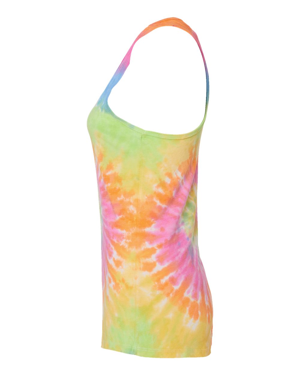 Left View of Eternity Women's Tie-Dyed Racerback Tank Top - 3400