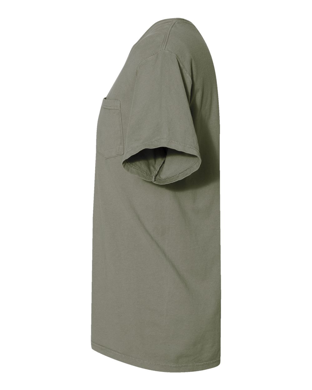 Left View of Faded Fatigue Garment-Dyed Pocket T-Shirt - GDH150