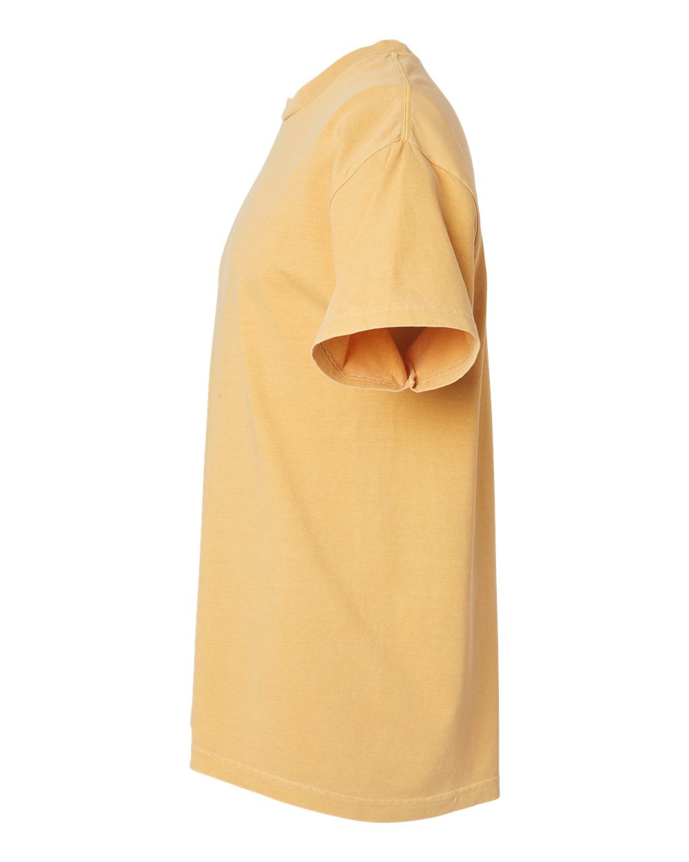 Left View of Faded Mustard Garment-Dyed Heavyweight Cotton Tee - 1301GD