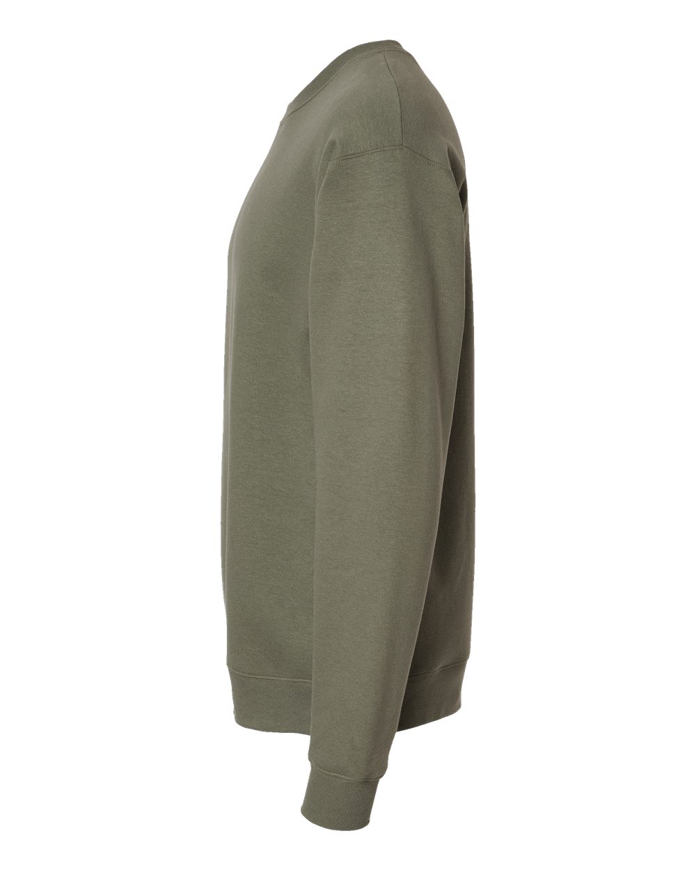 Left View of Fatigue Green Perfect Sweats Crewneck Sweatshirt - RS160