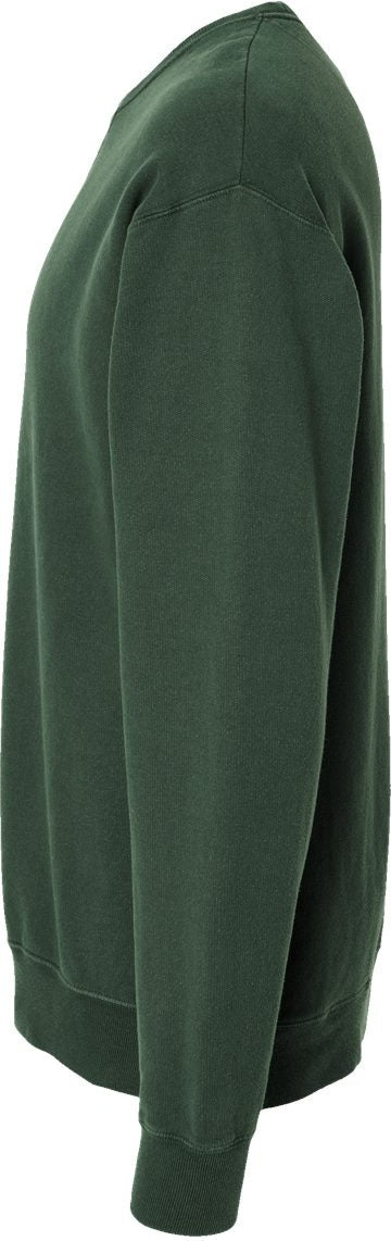 Left View of Field Green Garment-Dyed Crewneck Sweatshirt - GDH400