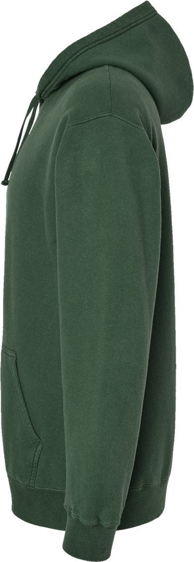 Left View of Field Green Garment-Dyed Hooded Sweatshirt - GDH450