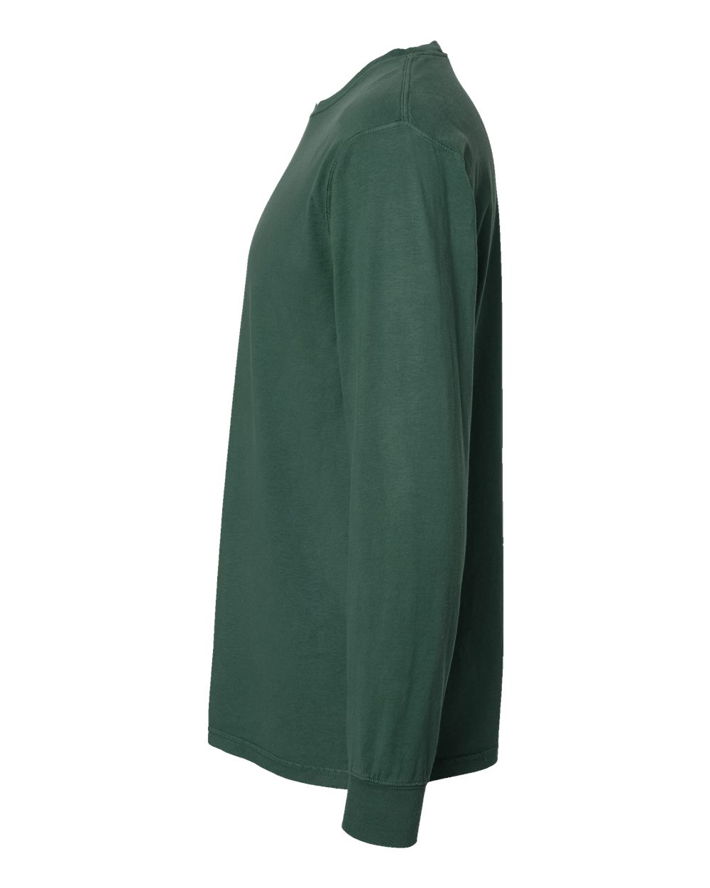 Left View of Field Green Garment-Dyed Long Sleeve T-Shirt - GDH200