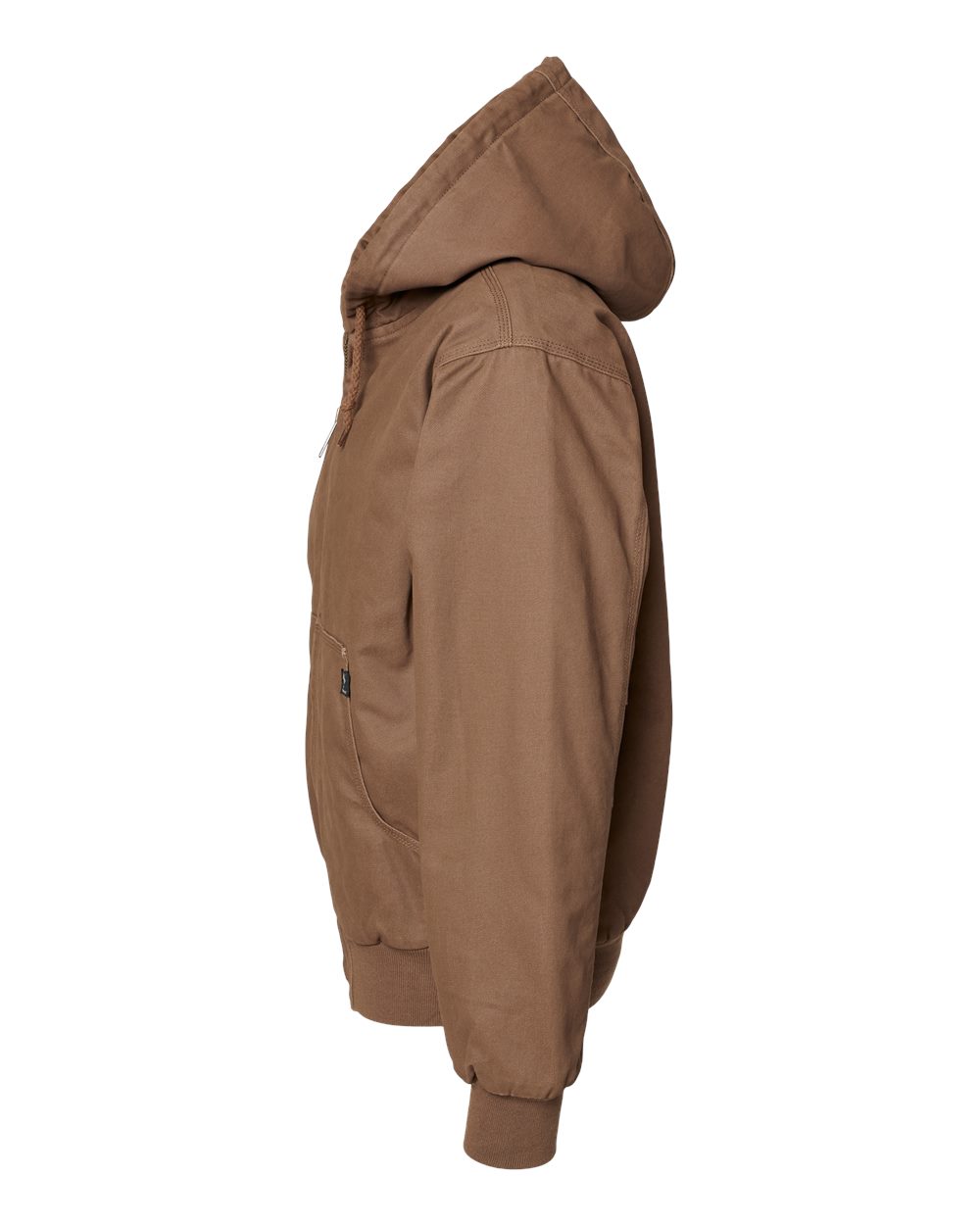 Left View of Field Khaki Cheyenne Boulder Cloth™ Hooded Jacket with Tricot Quilt Lining - 5020