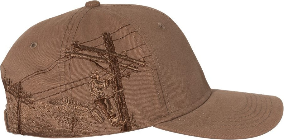 Left View of Field Khaki Lineman Cap - 3345