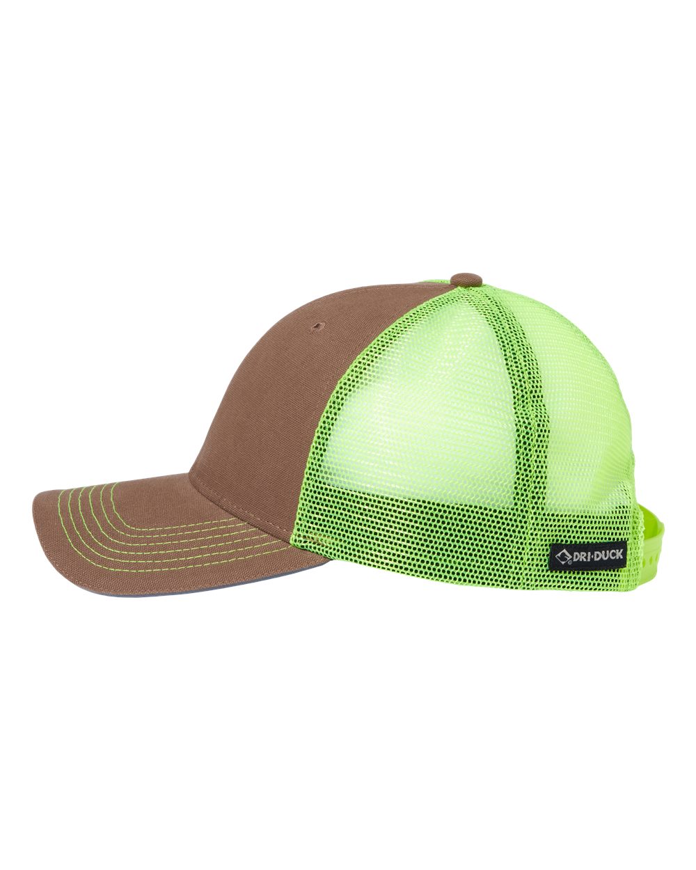 Left View of Field Khaki/ Neon Yellow Hudson Brights Cap - 3357