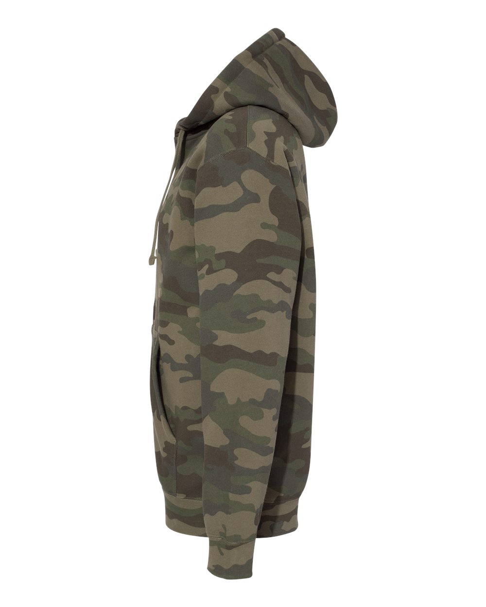 Left View of Forest Camo Heavyweight Full-Zip Hooded Sweatshirt - IND4000Z