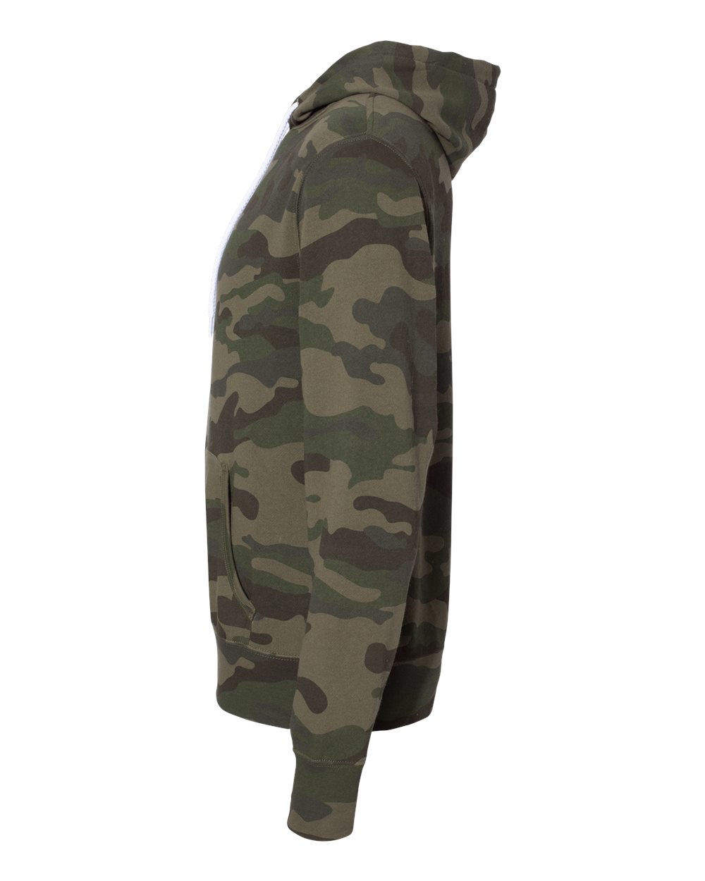 Left View of Forest Camo Lightweight Hooded Sweatshirt - AFX90UN