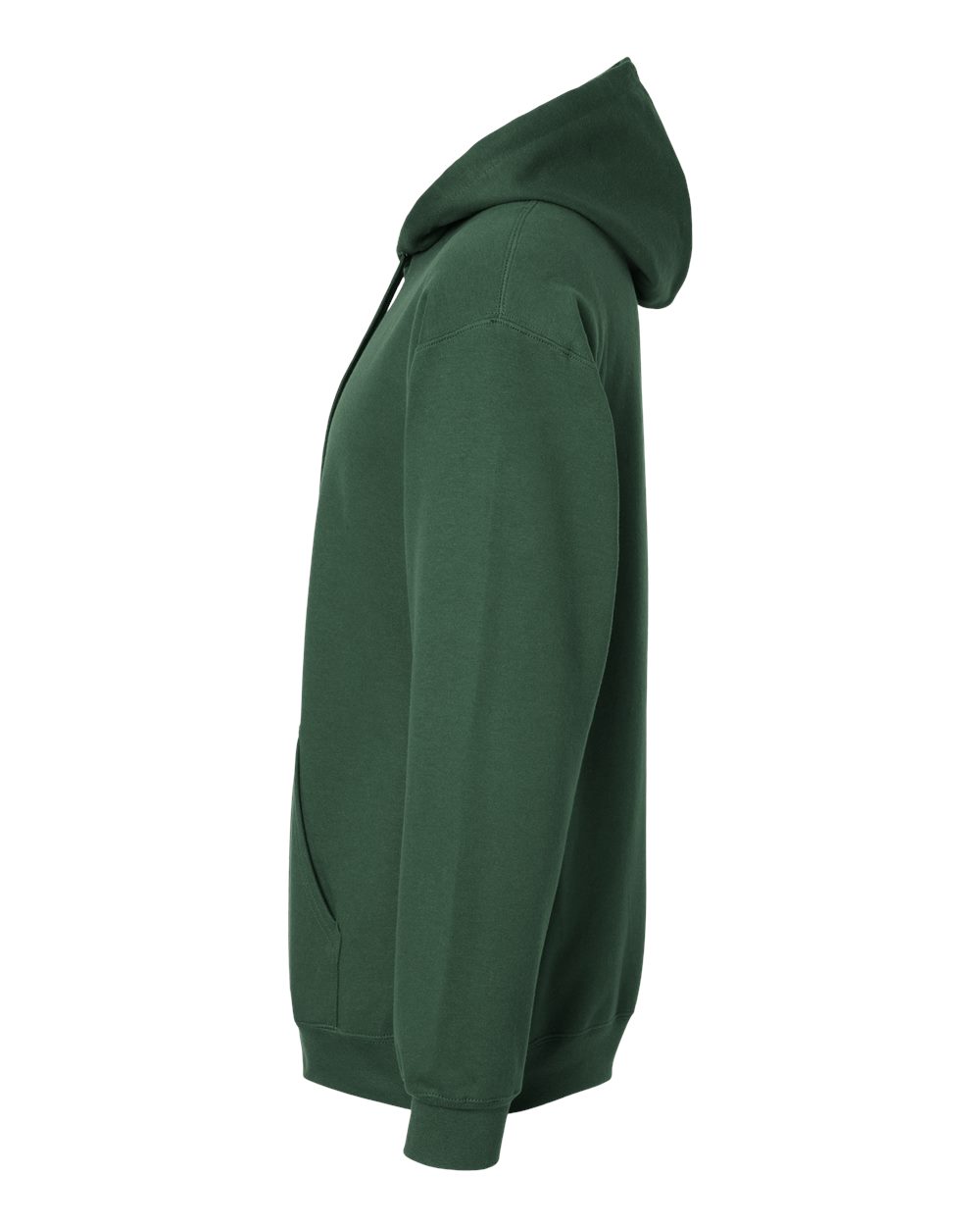 Left View of Forest Green Softstyle® Midweight Hooded Sweatshirt - SF500