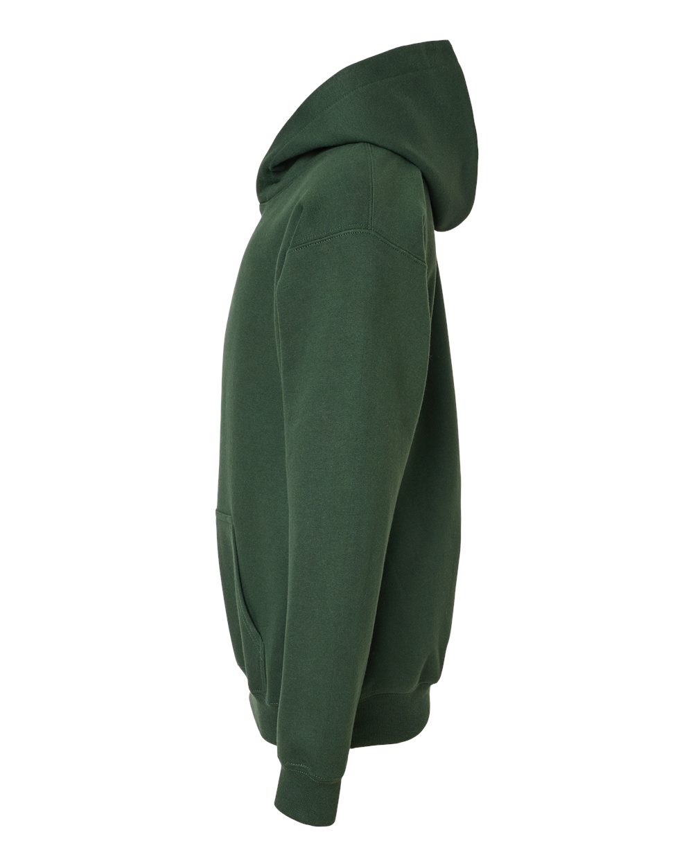 Left View of Forest Green Softstyle® Youth Midweight Hooded Sweatshirt - SF500B