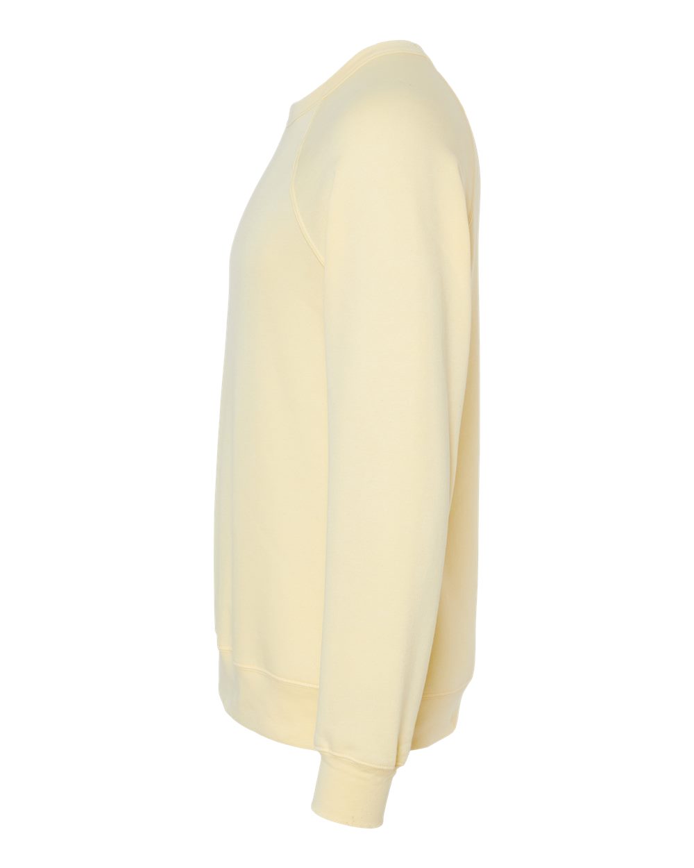 Left View of French Vanilla Sponge Fleece Raglan Crewneck Sweatshirt - 3901