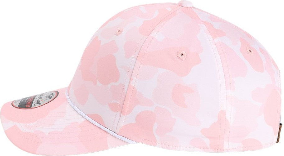 Left View of Frog Skin Camo Light Pink The Outtasite Cap - 5058