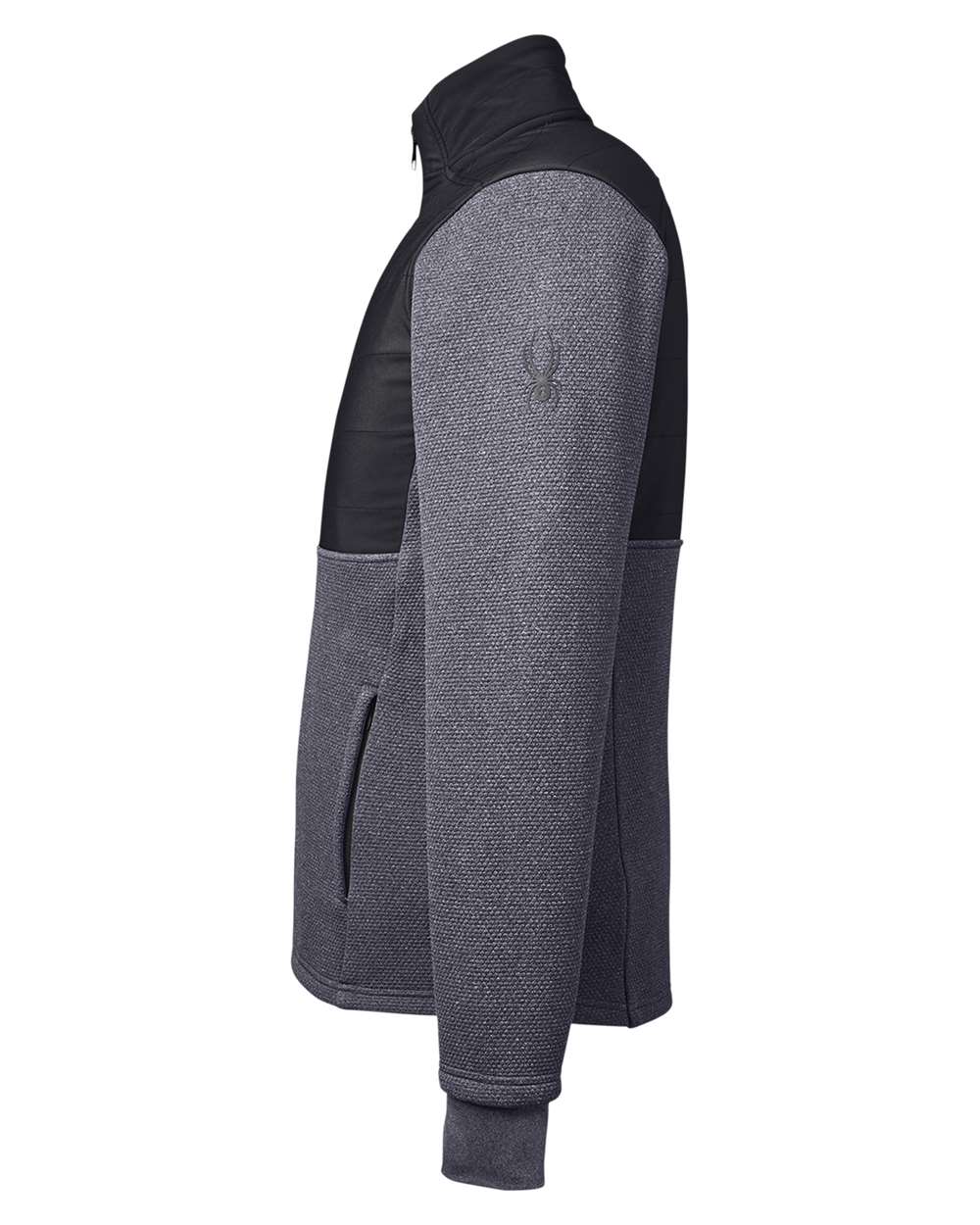 Left View of Frontier Heather/ Black Pursuit Jacket - S17298