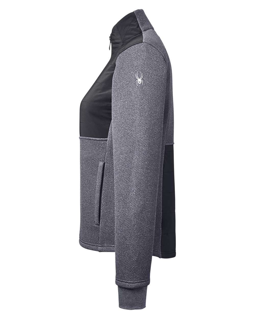 Left View of Frontier Heather/ Black Women's Pursuit Jacket - s17299