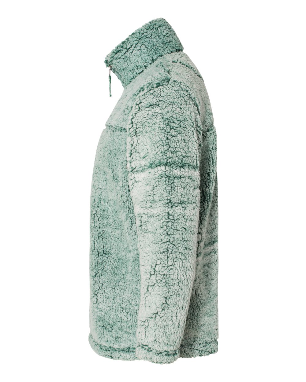 Left View of Frosty Hunter Sherpa Fleece Quarter-Zip Pullover - Q10