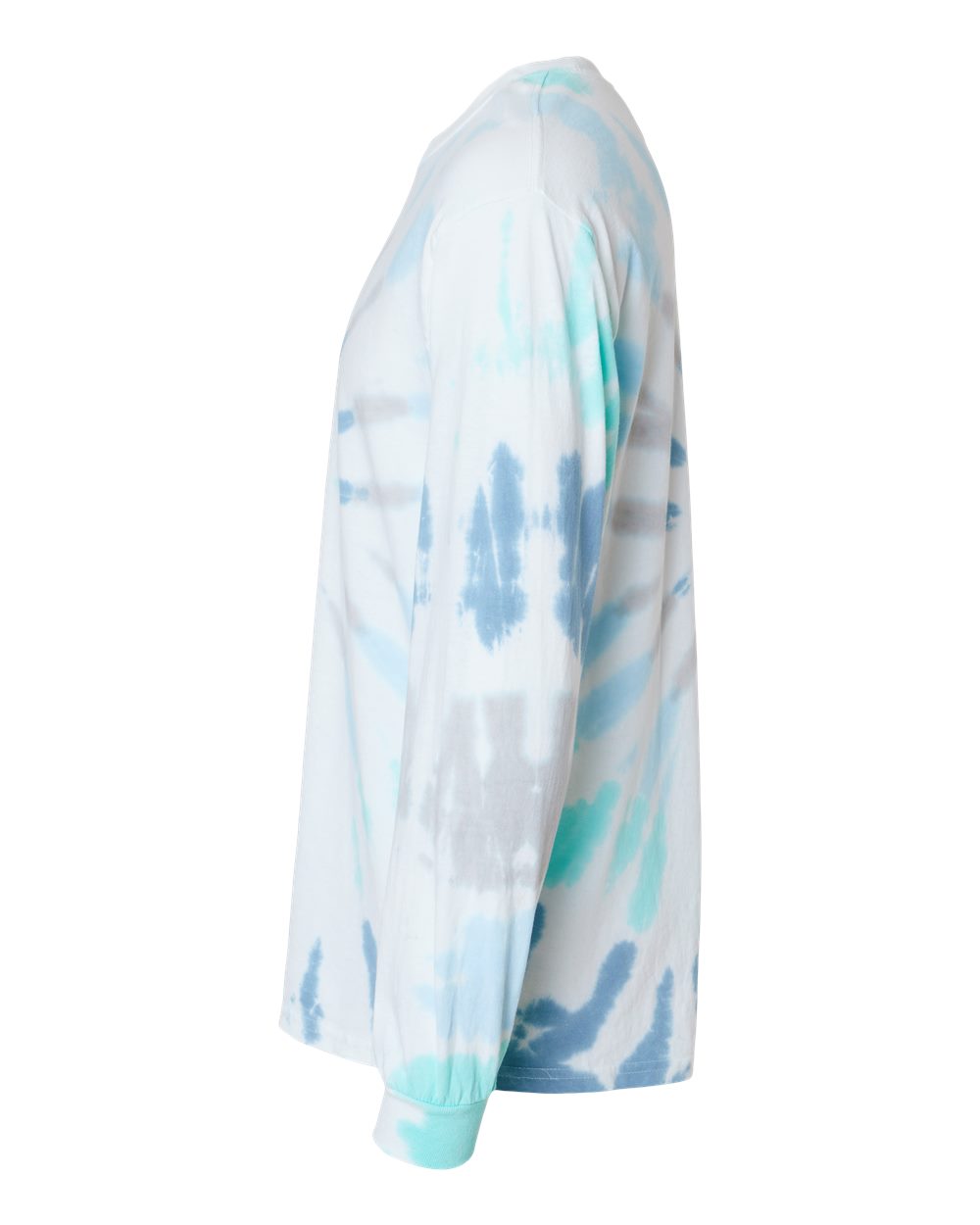 Left View of Glacier Tie-Dyed Long Sleeve T-Shirt - 2000