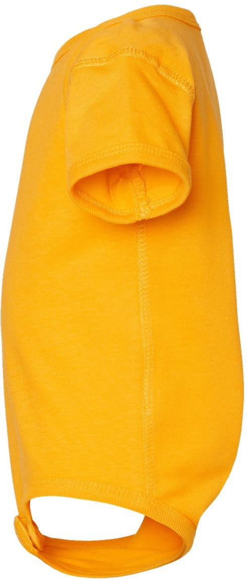 Left View of Gold Infant Fine Jersey Bodysuit - 4424