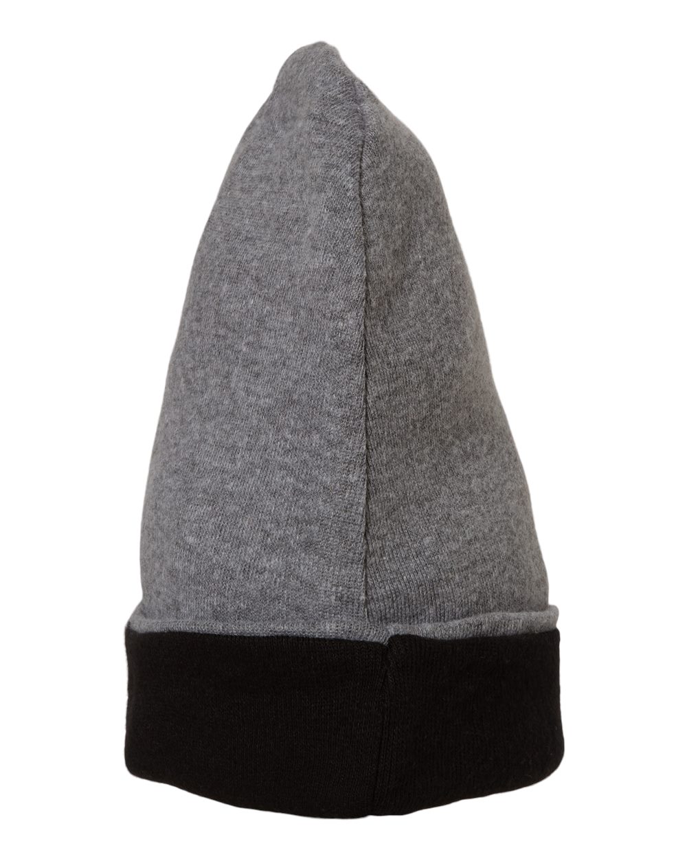 Left View of Granite Heather/ Black Infant Baby Rib Beanie - 4451