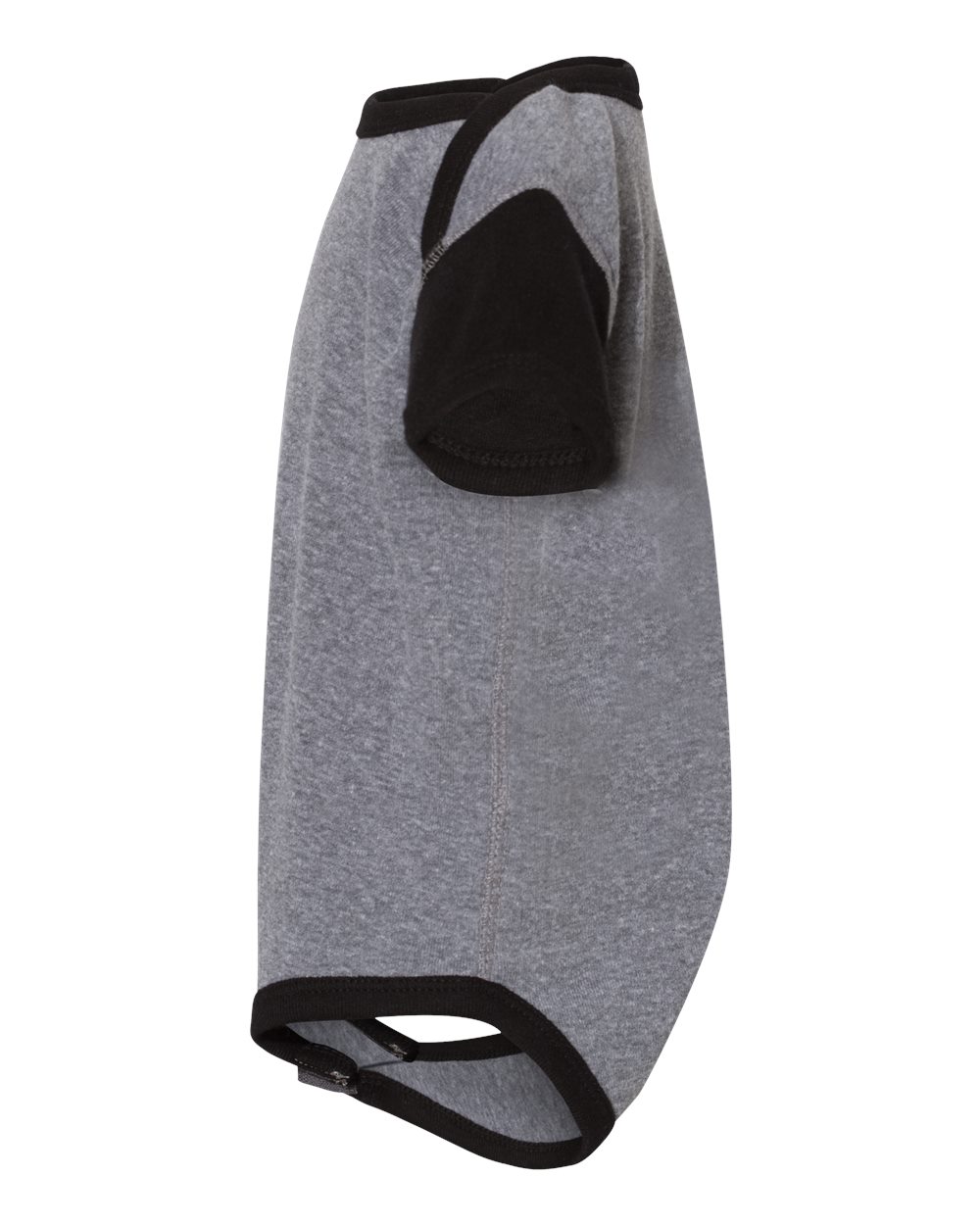 Left View of Granite Heather/ Black Infant Baby Rib Bodysuit - 4400