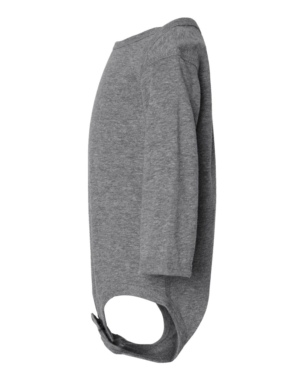 Left View of Granite Heather Infant Fine Jersey Long Sleeve Bodysuit - 4421