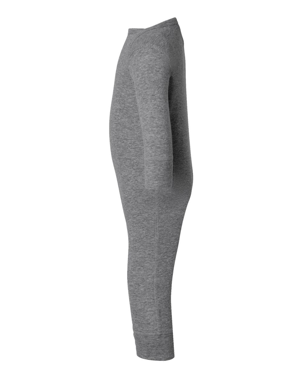 Left View of Granite Heather Infant Long Legged Baby Rib Bodysuit - 4412