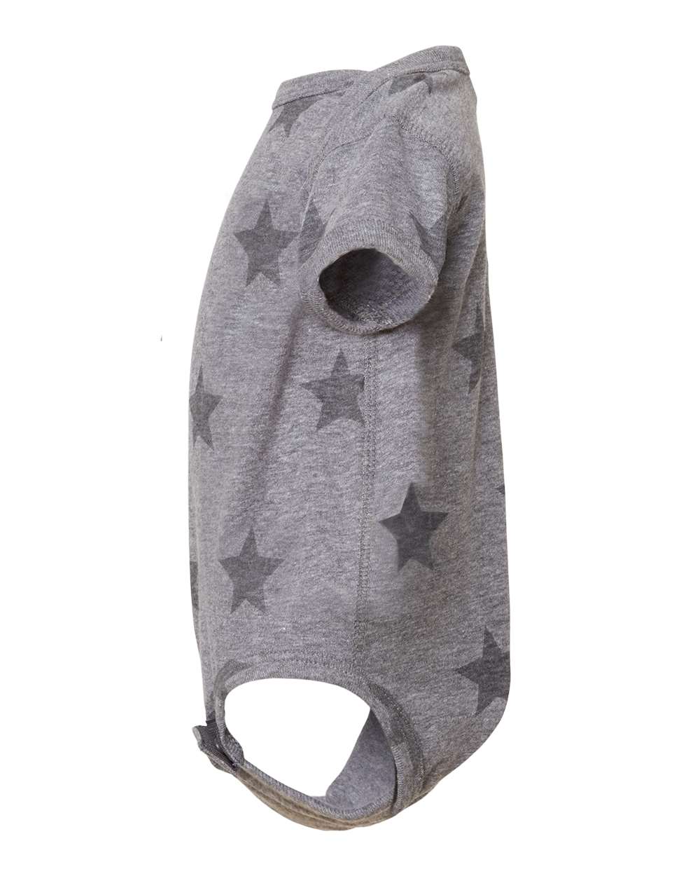 Left View of Granite Heather Star Infant Star Print Bodysuit - 4329
