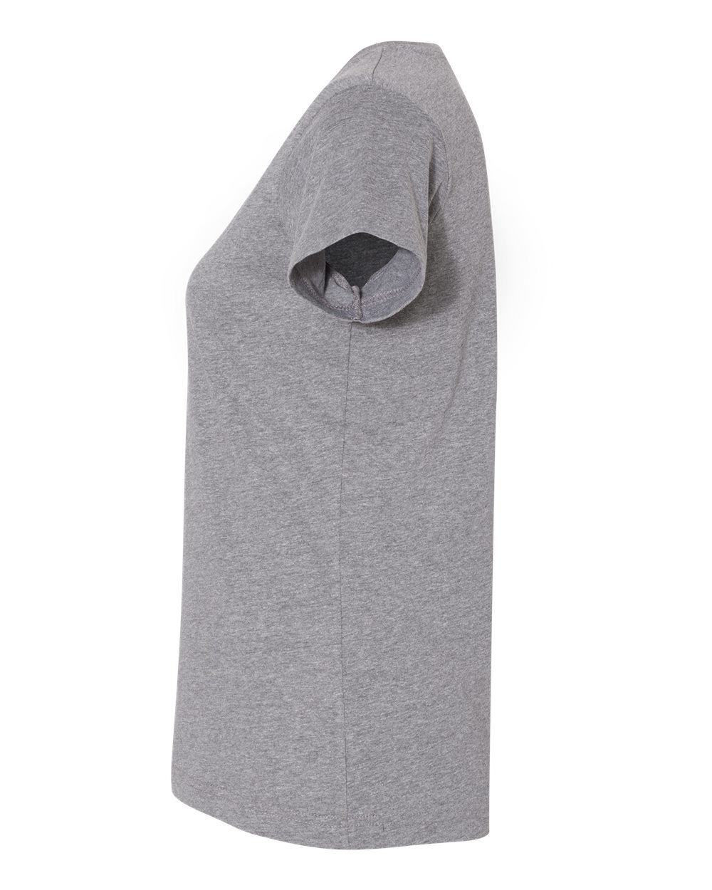 Left View of Granite Heather Women's Fine Jersey Tee - 3516