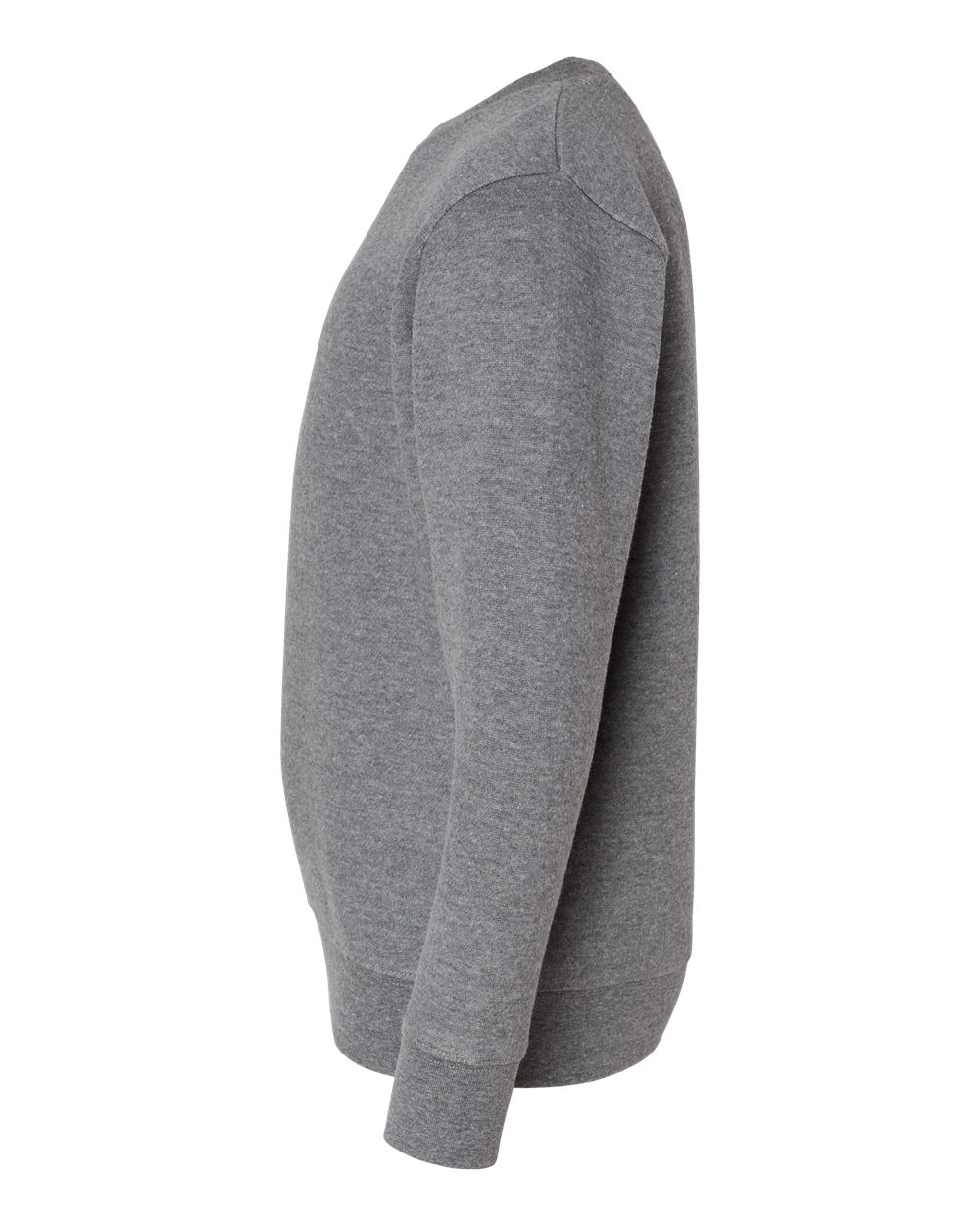 Left View of Granite Heather Youth Elevated Fleece Crewneck Sweatshirt - 2225