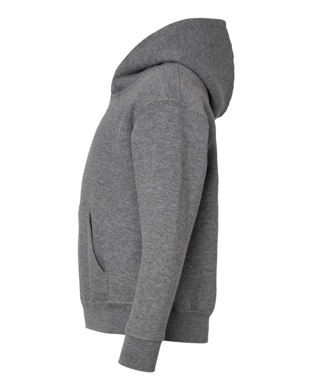 Left View of Granite Heather Youth Fleece Hoodie - 2296