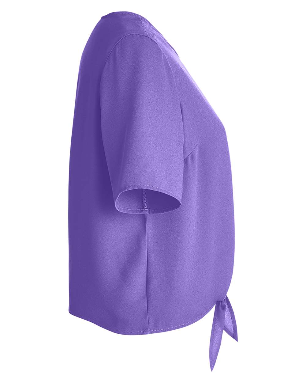 Left View of Grape Women's Perfect Fit™ Tie Front Blouse - DP617W