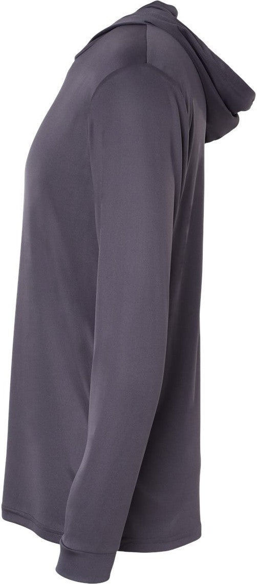 Left View of Graphite Bahama Performance Hooded Long Sleeve T-Shirt - 220