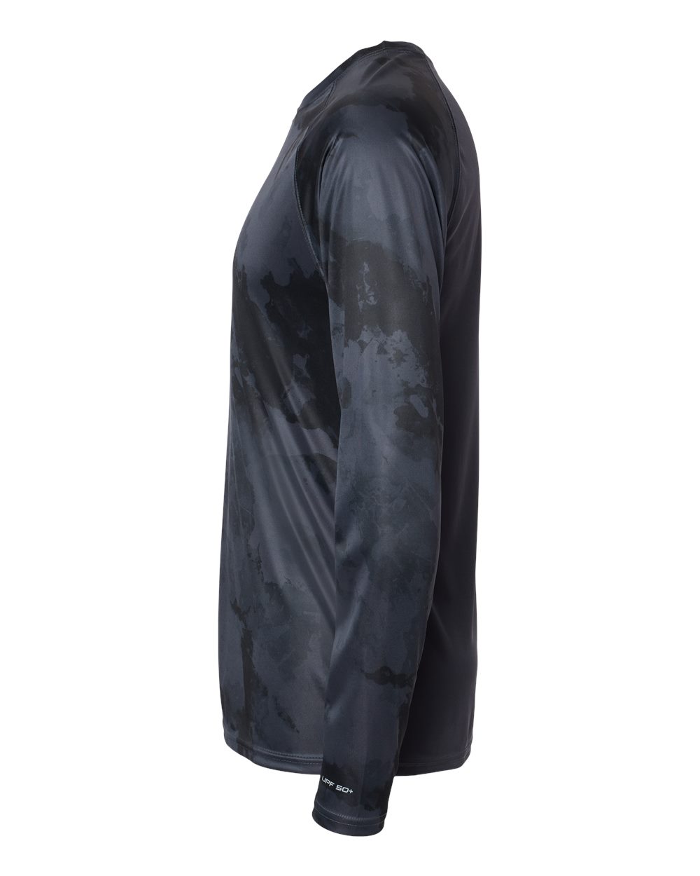 Left View of Graphite Cabo Camo Performance Long Sleeve T-Shirt - 228