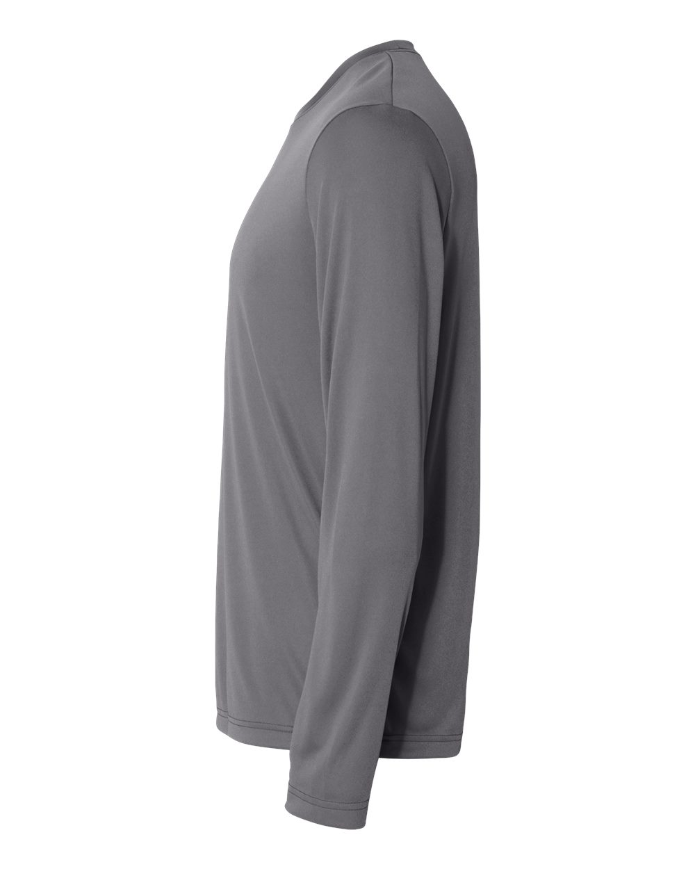 Left View of Graphite Cool DRI® Long Sleeve Performance T-Shirt - 482L