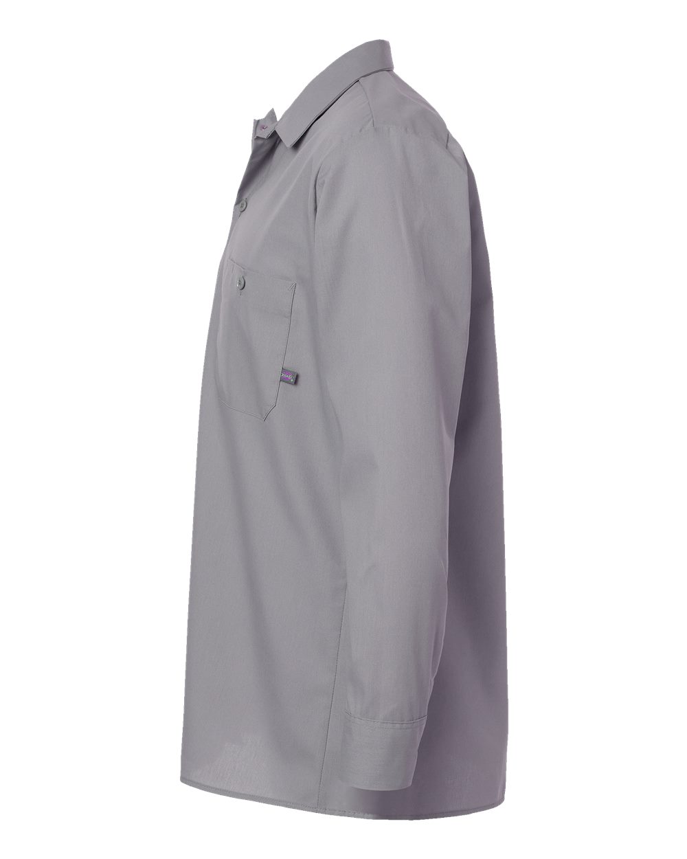 Left View of Graphite Grey Industrial Long Sleeve Work Shirt - Tall Sizes - L535T