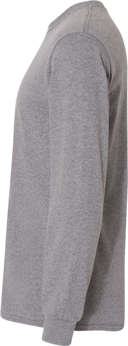 Left View of Graphite Heather DryBlend® 50/50 Long Sleeve T-Shirt - 8400