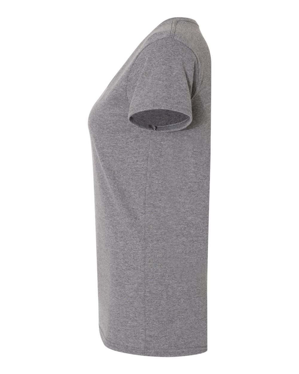 Left View of Graphite Heather Heavy Cotton™ Women’s V-Neck T-Shirt - 5V00L