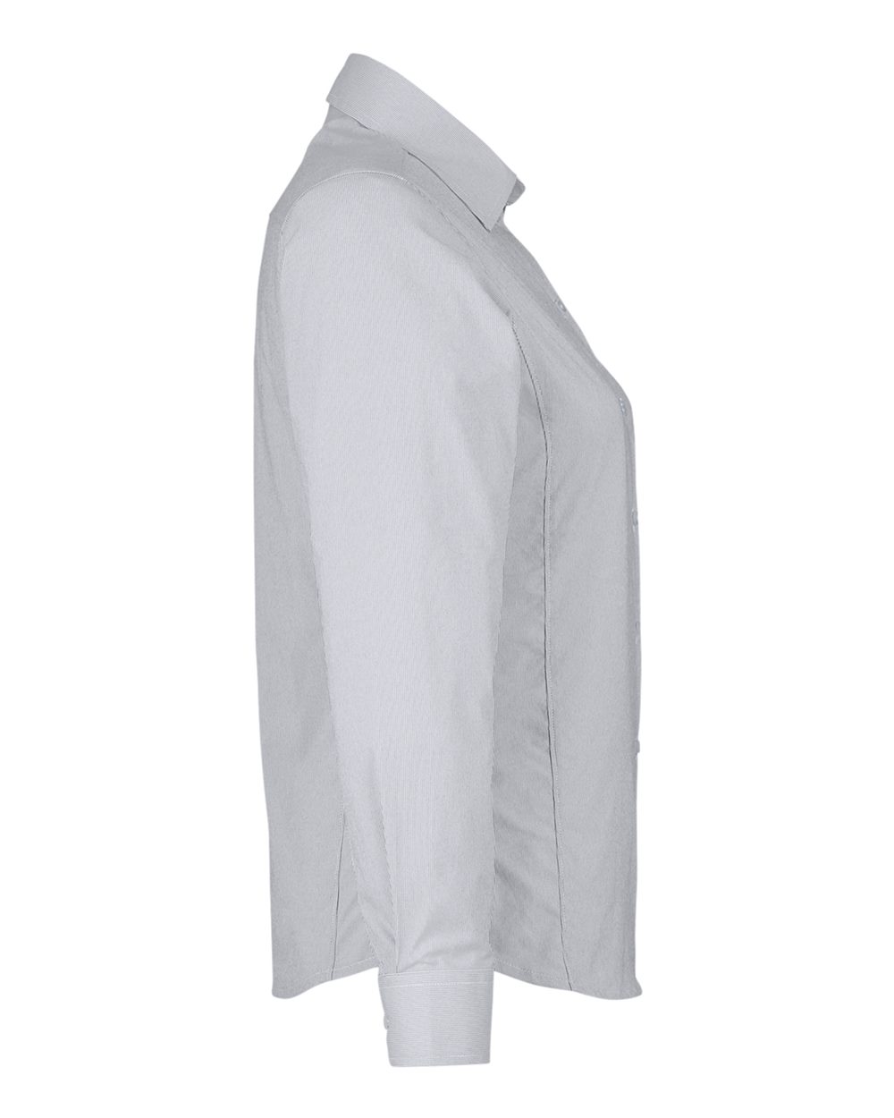 Left View of Graphite/ White Women's CrownLux Performance® Microstripe Dress Shirt - DG537W