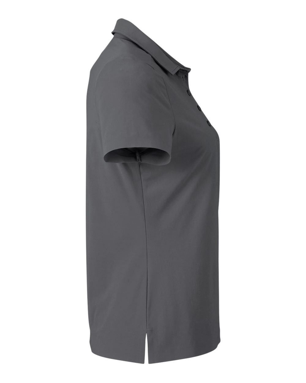 Left View of Graphite Women's CrownLux Performance® Windsor Welded Polo - DG110W