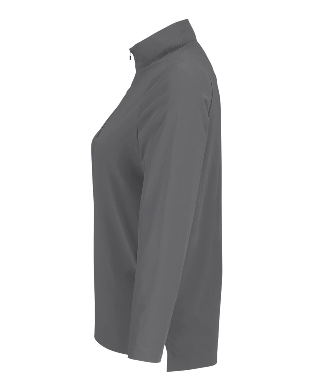 Left View of Graphite Women's CrownLux Performance® Windsor Welded Quarter-Zip Pullover - DG410W