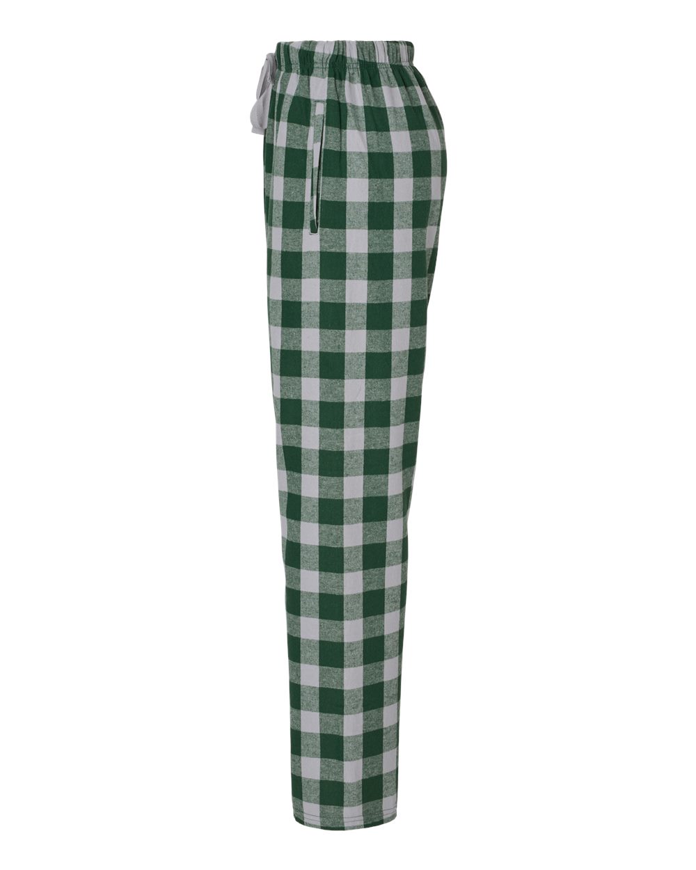 Left View of Green/ Oxford Buffalo Women's Haley Flannel Pants - BW6620